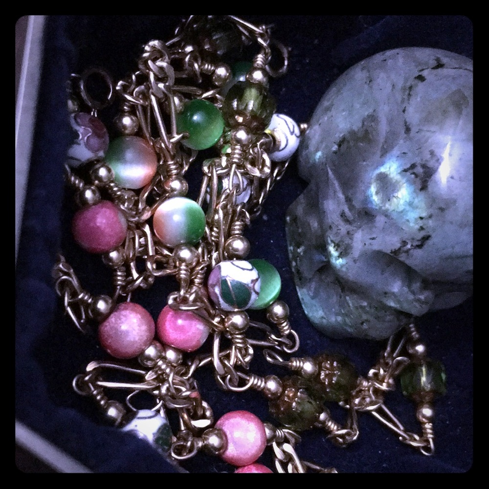Four gold filled bead bracelets